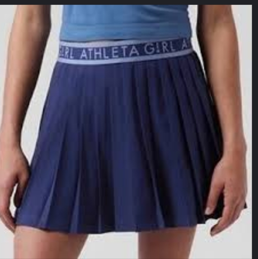 Athleta Girl Navy Pleated Skirt